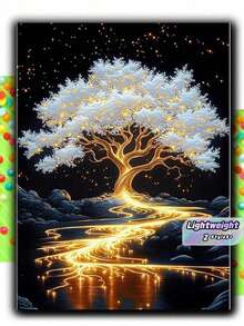 Adult Platinum Tree 5D Diamond Painting Set, Life Tree Diamond Decorative Artwork, Adult Handicraft Decoration, Suitable For Home And Office Wall Decoration - multicolor - View 1