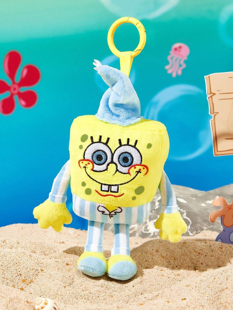 SpongeBob SquarePants | SHEIN 1 Cartoon Doll Pendant, Cute And Stylish, Can Be Hung On Bags And Keys. - Yellow - View 1