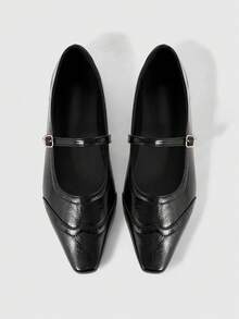 Sleekvia Women's Front Lace-Up Flat Casual Shoes - Black 7 - View 2