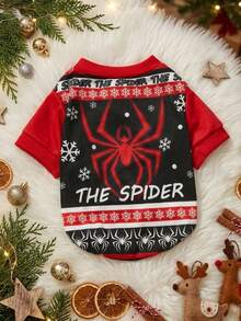 PETSIN 1 Pc Pet Dog/Cat Snowflake And Spider Print Sweatshirt, Christmas Themed - Multicolor - View 1