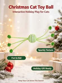 PETSIN Christmas Cat Toys Set, Interactive Kitten Toy Assortment, Indoor Cats Entertainment, Soft Crinkle Balls Mice Bite Resistant Cat Toy Pack, Holiday Xmas Gift For Small Medium Cats - Multicolor - View 20