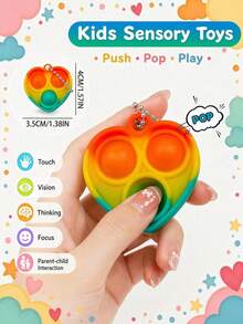 MINKOJA 12/24/36PCS Heart Shaped Rainbow Silicone Pop Bubble Keychain, Portable Mini Fidget Toy Pendant For Bag Backpack Decor, Kids Party Gift Accessory, Kids Birthday Party Favors, Interactive Small Toy Gift For Boys Girls(Random Color) - random color - View 6