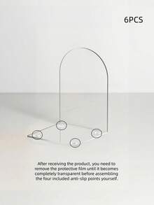 6PCS Clear Acrylic Book Album Display Divider Storage Clip Multi Functional Shelf Organizer For Books Clothes Bags Bedroom Wardrobe Home Office Space Saving Durable Practical Must Have - Clear - View 5