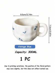 1pc Ins Style Hand-Painted Cup, Asymmetrical Embossed Body, Breakfast Coffee Mug, Girly Desktop Water Cup, Party Afternoon Tea Cup, Red Tea Cup, Large Capacity Water Mug, Coffee Cup - Multicolor - View 14