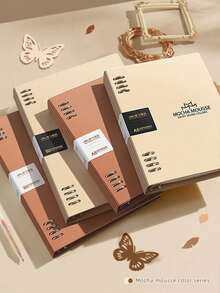 A5 Mocha Mist Color Loose-Leaf Notebook, Exquisite Appearance, Replaceable Inner Pages, Loose-Leaf Ring Design, Thick Paper, Large Capacity, 60 Sheets/120 Pages, Suitable For Study Records, Office Records, Etc., A Special Loose-Leaf Notebook. - Multicolor - View 5
