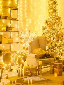 Teckwe Christmas Decorative LED Fairy String Lights, Battery Powered, Indoor Home Bedroom Wall Decorative Light String,Christmas Tree Decorative Light String, Suitable For Weddings, Birthday Parties,Bedroom Hanging Lights,Garden Courtyard Decor Lights - White-LED - View 5