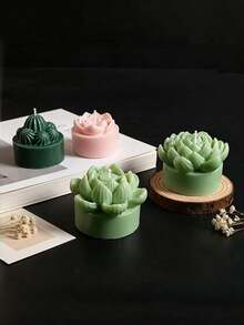 4-Piece Set, 3D Simulation Of 4 Plant Silicone Molds DIY Fragrant Gypsum Simulation Plant Molds Creative Handmade Potted Grinding Tools. - artificial plant - View 7