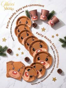Muroi Mono 25/100 Pieces Of Disposable Party Supplies, Including Disposable Paper Plates, Napkins, Cups, Suitable For Dessert Service, Party Decorations, Various Events, And Gatherings, Including Christmas. - Style 5 - View 2
