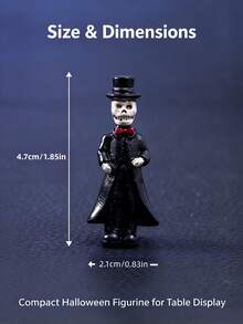 Halloween Skull Decor Figurine, Spooky Desktop Tabletop Ornament For Holiday Home Party Decoration - multicolor - View 4