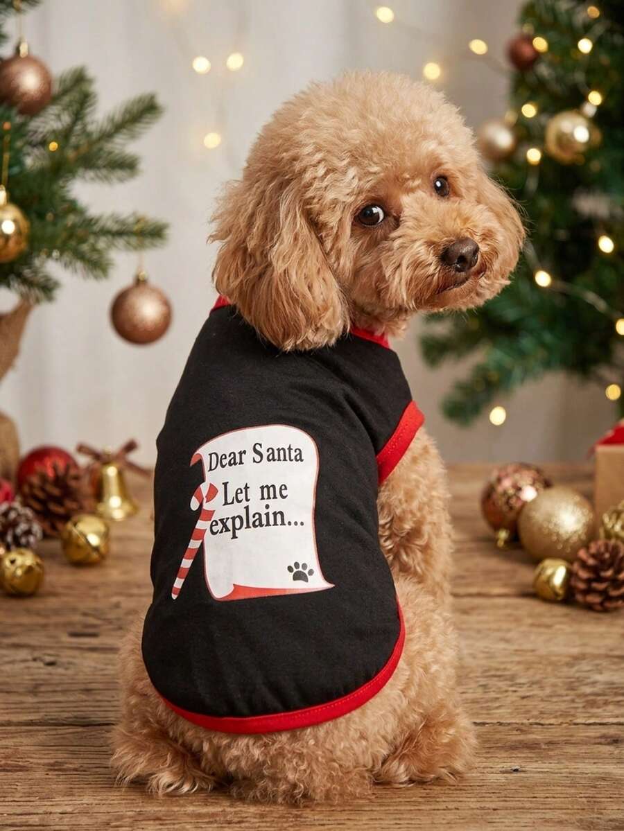 PETSIN Ristmas Dog Hoodie - Lightweight Puppy Sweatshirt With Festive Print For Teddy Small Breed Dogs - Black - View 1