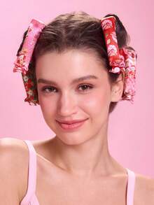 Strawberry Shortcake X SHEIN مجموعة أدوات تجعيد الشعر بدون حرارة بطباعة كرتونية 6 قطع - متعدد الألوان - مشاهدة 7