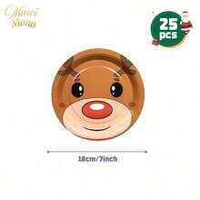 Muroi Mono 25/100 Pieces Of Disposable Party Supplies, Including Disposable Paper Plates, Napkins, Cups, Suitable For Dessert Service, Party Decorations, Various Events, And Gatherings, Including Christmas. - Style 5 - View 9