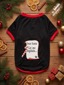 PETSIN Ristmas Dog Hoodie - Lightweight Puppy Sweatshirt With Festive Print For Teddy Small Breed Dogs - Black - View 2