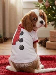 PETSIN Xmas Snowman Graphic Pet Garb, Winter Festive Pet Apparel - Multicolor - View 5