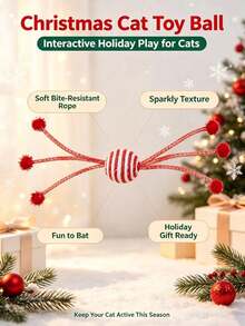 PETSIN Christmas Cat Toys Set, Interactive Kitten Toy Assortment, Indoor Cats Entertainment, Soft Crinkle Balls Mice Bite Resistant Cat Toy Pack, Holiday Xmas Gift For Small Medium Cats - Multicolor - View 25