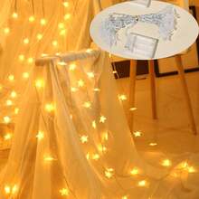 Teckwe Home Decorative Star LED String Light, Battery Powered, Indoor Room Wall Decoration LED Star Fairy String Light, Christmas Decoration Star Light String,Christmas Tree Decor Lights,Outdoor Garden Decoration Lights String,Camping Tent Decor Lights - White - Star - View 22