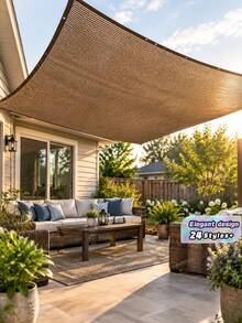 1pc Coffee-Color Uv Protection Sunshade Net, High-Density Breathable Sunblock, Multi-Function Outdoor Snow Net, High-Density Uv Protection, Snow And Frost Resistant For Patio, Picnic, Parking Lot, Garden, Balcony, Corridor, Beach, Yard, And Roof - Multicolor - View 1
