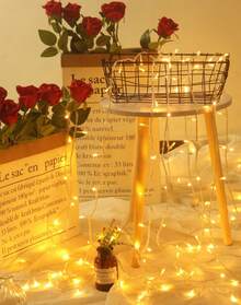 Teckwe Christmas Decorative LED Fairy String Lights, Battery Powered, Indoor Home Bedroom Wall Decorative Light String,Christmas Tree Decorative Light String, Suitable For Weddings, Birthday Parties,Bedroom Hanging Lights,Garden Courtyard Decor Lights - White-LED - View 13