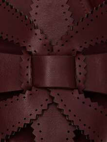 Nöista Fisherman Flat Sandals With Caged Upper, Knot Detail And Adjustable Strap. Comfortable Transitional Style For Everyday Wear. Casual - Burgundy - View 6
