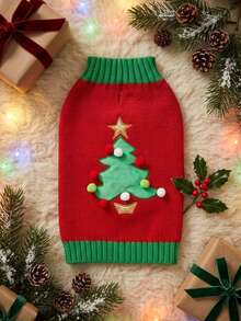 PETSIN Christmas Tree Dog Sweater Warm Knit Pet Clothes Xmas Holiday Puppy Outfit For Small Medium Dogs - Multicolor - View 4