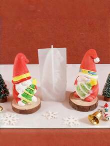 Santa Claus Elf Aromatherapy Candle Silicone Mold DIY Holding Snowflake Tree Faceless Dwarf Dropping Plaster Grinding. - Santa Claus - View 7