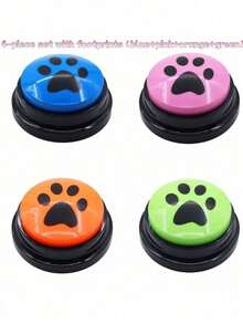 1 Pc/4 Pcs Dog Voice Recording Button, Pet Communication Training Buzzer, Teach Dog To Talk, No Battery,Gift, Present, Celebration(Without Battery) - Multicolor - View 26