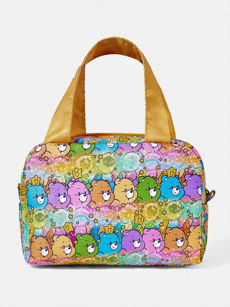 SHEIN X Care Bears 1個卡通圖案化妝包,便攜式拉鍊化妝收納袋,多功能收納包,輕便旅行包 - 多色-漸變色 - 查看 1