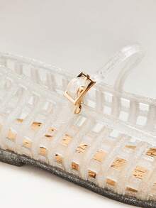 SHEIN VACAZURE Women Comfy Vacation Ankle Strap Clear Jelly Flat Sandals - transparent color - View 8