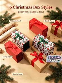 Christmas Gift Box, Holiday Present Packaging Box, Single-Piece Bow, Magnetic Closure Gift Box, Wholesale Tote Bag Packs - various - View 1