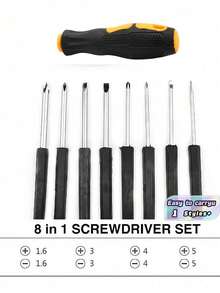 1 Set 8-In-1 Multifunctional Screwdriver Set For Mobiles And Computers - Manual Repair Tool Kit With Various Heads - Multicolor - View 4