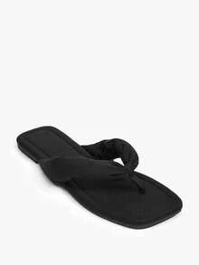 Grefit Ladies' Elegant Summer Apricot Lycra Flat-Bottomed Corner Slippers - Beige 1 - View 2