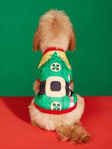 PETSIN Xmas Elf Dog Clothes, Festive Candy Cane Printed Pet Shirt Christmas Puppy Outfit - Multicolor - View 23