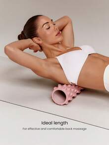 GLOWMODE Roll It Out Textured Muscle Massage Roller With Pressure Points For Shoulders, Legs & Post-Workout Recovery Yoga Pilates Gym Studio Workout Wellness - powder - View 4