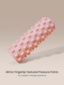 GLOWMODE Roll It Out Textured Muscle Massage Roller With Pressure Points For Shoulders, Legs & Post-Workout Recovery Yoga Pilates Gym Studio Workout Wellness - powder - View 3