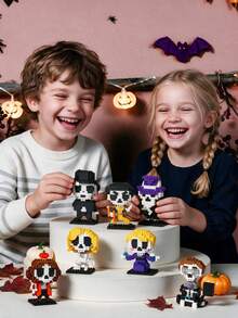 MINKOJA Halloween Cute Building Blocks Kit, Mini Q Version Skeleton Pumpkin Ghost Figures, Easy Assembly Educational Toy, Desktop Ornament, Halloween Party Favors Gift - Multicolor - View 18