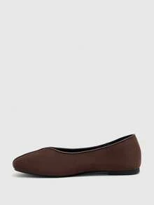 CUCCOO BIZCHIC Women's Shoes, Elegant Retro Solid-Color Flats, Comfortable Soft Sole, Simple Commute, Office Wear - Brown - View 5