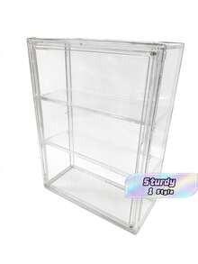 3-Tier Transparent Display Cabinet With Magnetic Door, Heavy-Duty Acrylic Structure, Extra Large Capacity, Modern Design Transparent Display Case For Store, Home Office, Collectibles, Space-Saving Organizer, Thanksgiving, Christmas - A - View 1