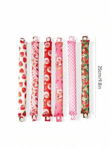 Strawberry Shortcake X SHEIN مجموعة أدوات تجعيد الشعر بدون حرارة بطباعة كرتونية 6 قطع - متعدد الألوان - مشاهدة 6
