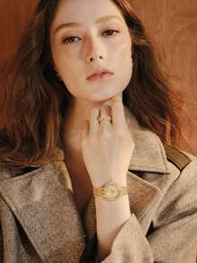 Opalesca Lady's Diamond-Studded Bracelet Watch, Female Light Luxury Model - Gold - View 11