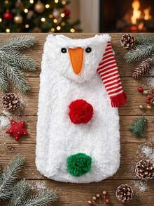 PETSIN Snowman Dog Christmas Costume Fuzzy Plush Hooded Pet Outfit Xmas Holiday Cosplay Clothes For Small Medium Large Dogs - Multicolor - View 7