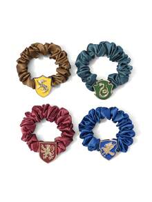 HARRY POTTER X SHEIN 4-Piece Zinc Alloy Ladies Elastic Hair Rope Hair Rope Rubber Band Set, Perfect For Tie And Ponytail Hairstyles, Gift Ideas, Parties, Holidays, Valenti - Multicolor - View 6