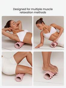 GLOWMODE Roll It Out Textured Muscle Massage Roller With Pressure Points For Shoulders, Legs & Post-Workout Recovery Yoga Pilates Gym Studio Workout Wellness - powder - View 2