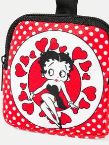 Betty Boop x SHEIN Multi-Functional Coin Purse With Lock And Zipper Pocket, Coin Storage And Organizer Pouch, Suitable For Both Men And Women - Cartoon-3 - View 3