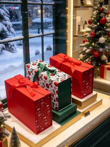 Christmas Gift Box, Holiday Present Packaging Box, Single-Piece Bow, Magnetic Closure Gift Box, Wholesale Tote Bag Packs - various - View 7