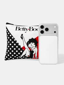 Betty Boop x SHEIN Portable Cosmetic Storage Bag, Multi-Functional Cosmetics, Coins And Stationery, Suitable For Both Men And Women - cartoon - View 3