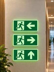 7/8 Pieces Of Luminous Emergency Exit Signs, Fire Safety Directional Signs With Photoluminescent Film For Hotels, Schools And Offices - one size fits all - View 6