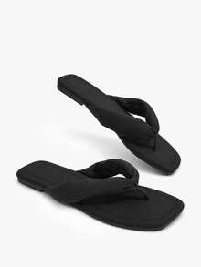 Grefit Ladies' Elegant Summer Apricot Lycra Flat-Bottomed Corner Slippers - Beige 1 - View 6