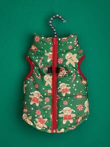 PETSIN Christmas Print Dog Puffer Vest Zipper Winter Coat With Harness Hole For Small Medium Dogs - Multicolor - View 33