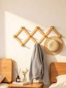 Wooden Expandable Coat Rack With 10 Hooks Accordion Wall Mounted Coat Rack For Hanging Hats, Hats, Clothes, Towels, Wall Hanging Clothes Hooks, Home Decor Fall Decor Holiday Decor Room Decor Home Decor Fall Decor Bedroom Decor - View 8