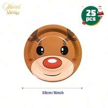 Muroi Mono 25/100 Pieces Of Disposable Party Supplies, Including Disposable Paper Plates, Napkins, Cups, Suitable For Dessert Service, Party Decorations, Various Events, And Gatherings, Including Christmas. - Style 5 - View 8